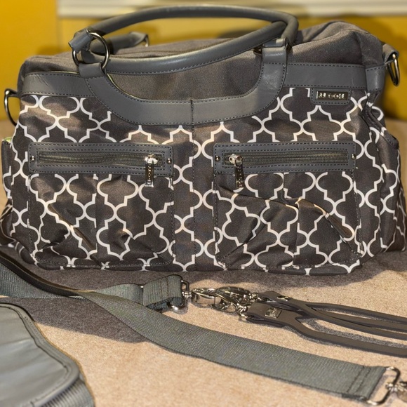 JJ Cole Handbags - JJ Cole lime green and Gray Baby Bag